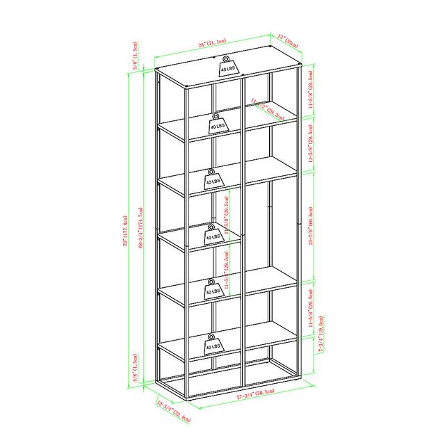 Aralia Brown Bookcase - Thumbnail - Image 7