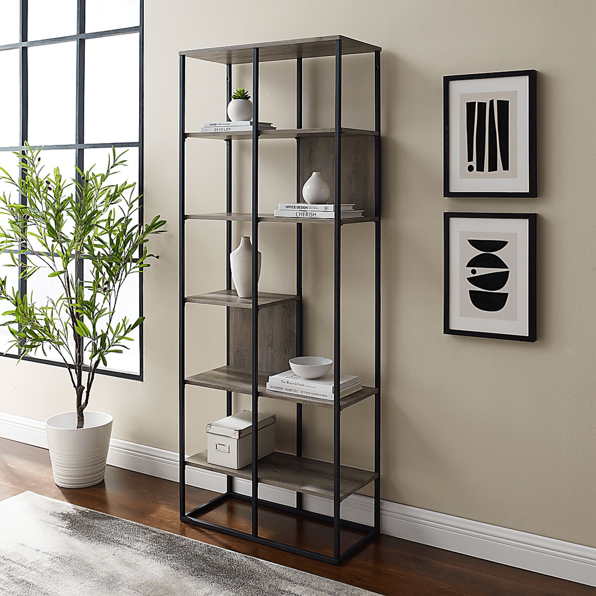 Aralia Gray Bookcase - Image 5