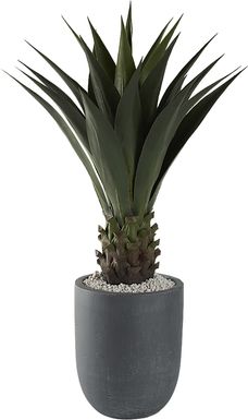 Arandas Green 38 in. Artificial Jumbo Agave Plant in Gray Planter