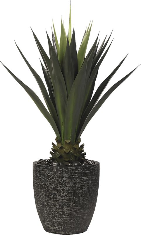 Arandas Green 52 in. Artificial Jumbo Agave Plant in Black Planter