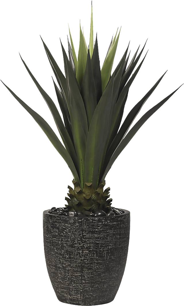Arandas Green 52 in. Artificial Jumbo Agave Plant in Black Planter - Thumbnail - Image 1