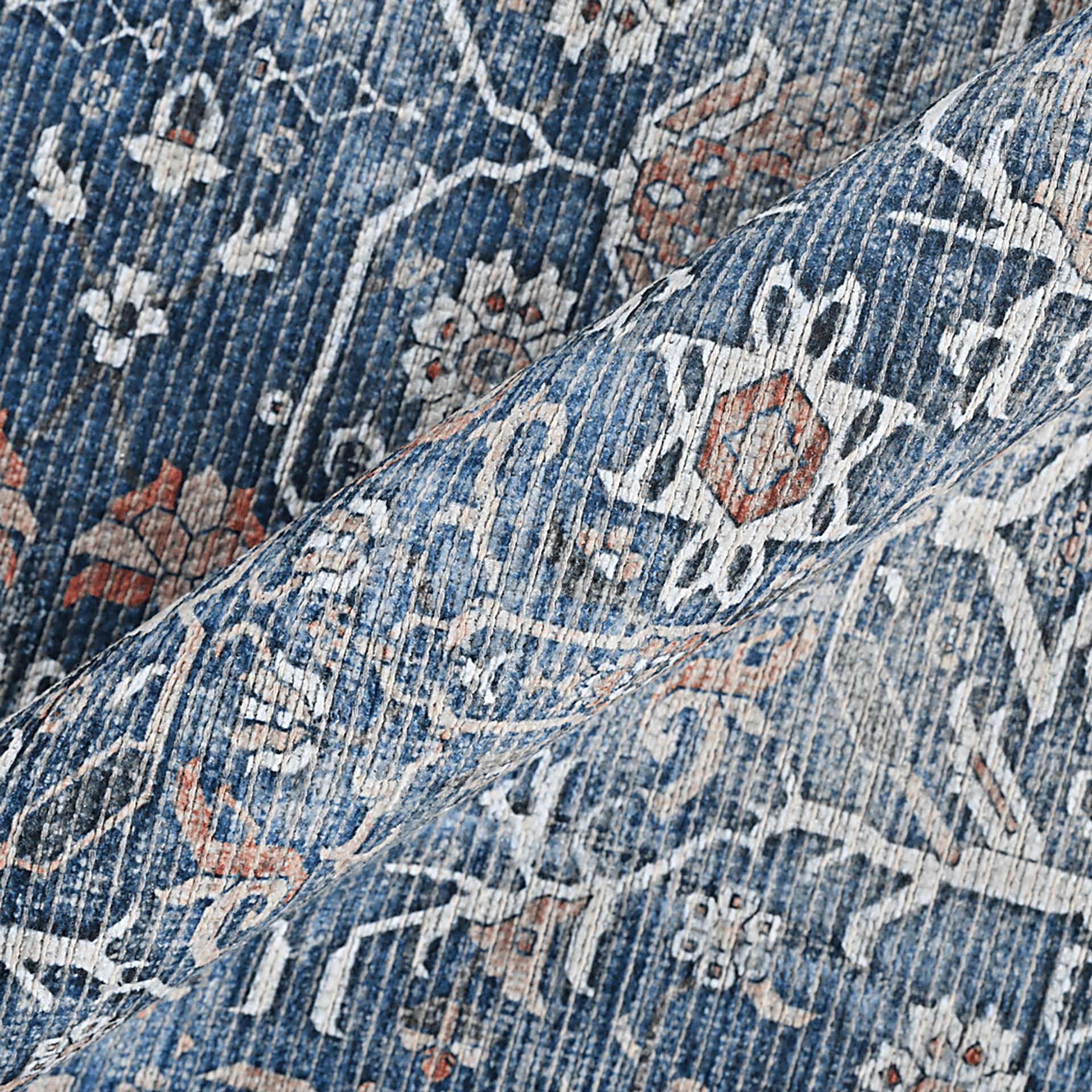 Arbelle Dark Blue 2'7 x 10' Machine Washable Rug - Image 2