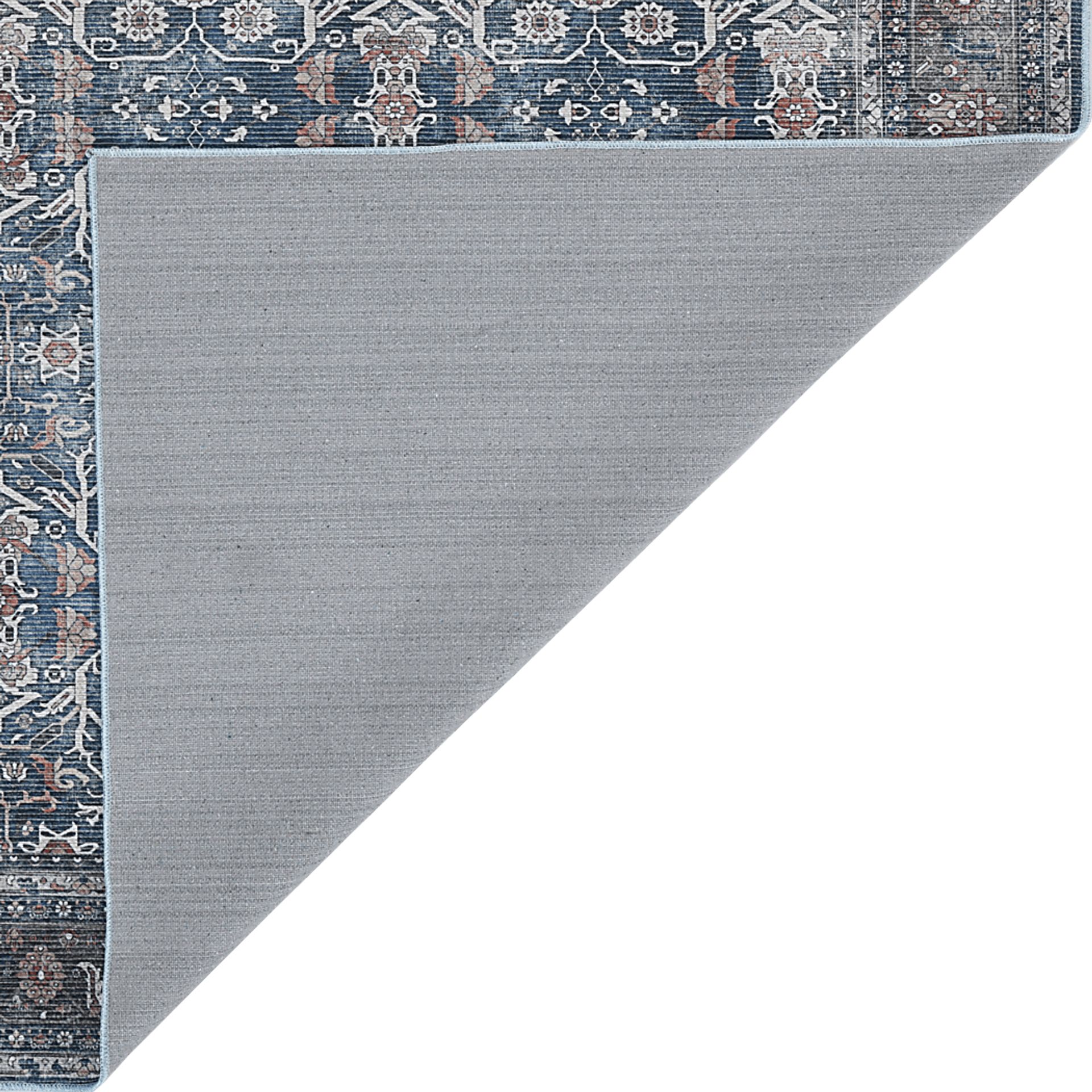 Arbelle Dark Blue 2'7 x 10' Machine Washable Rug - Image 3