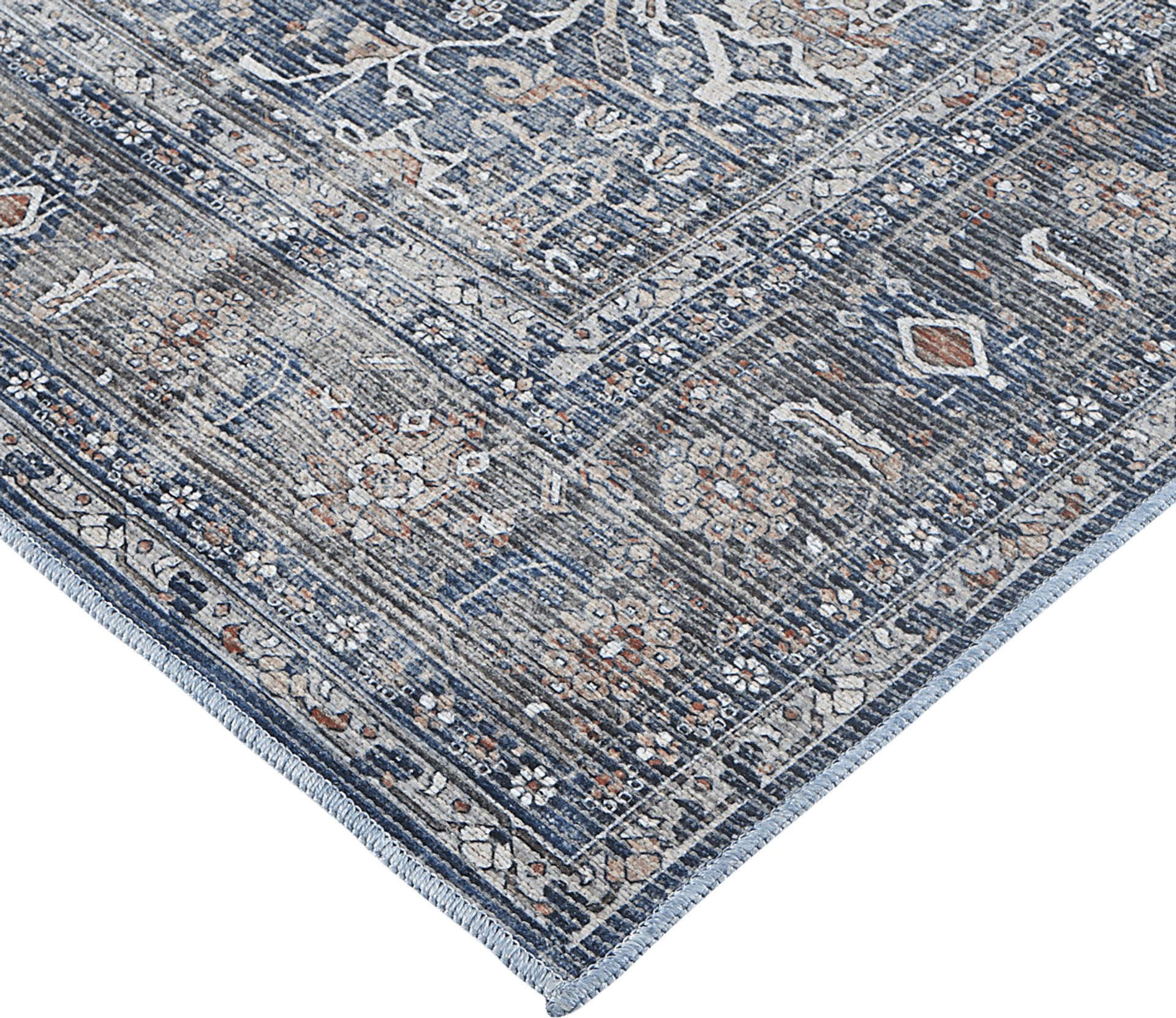Arbelle Dark Blue 2'7 x 10' Machine Washable Rug - Image 9
