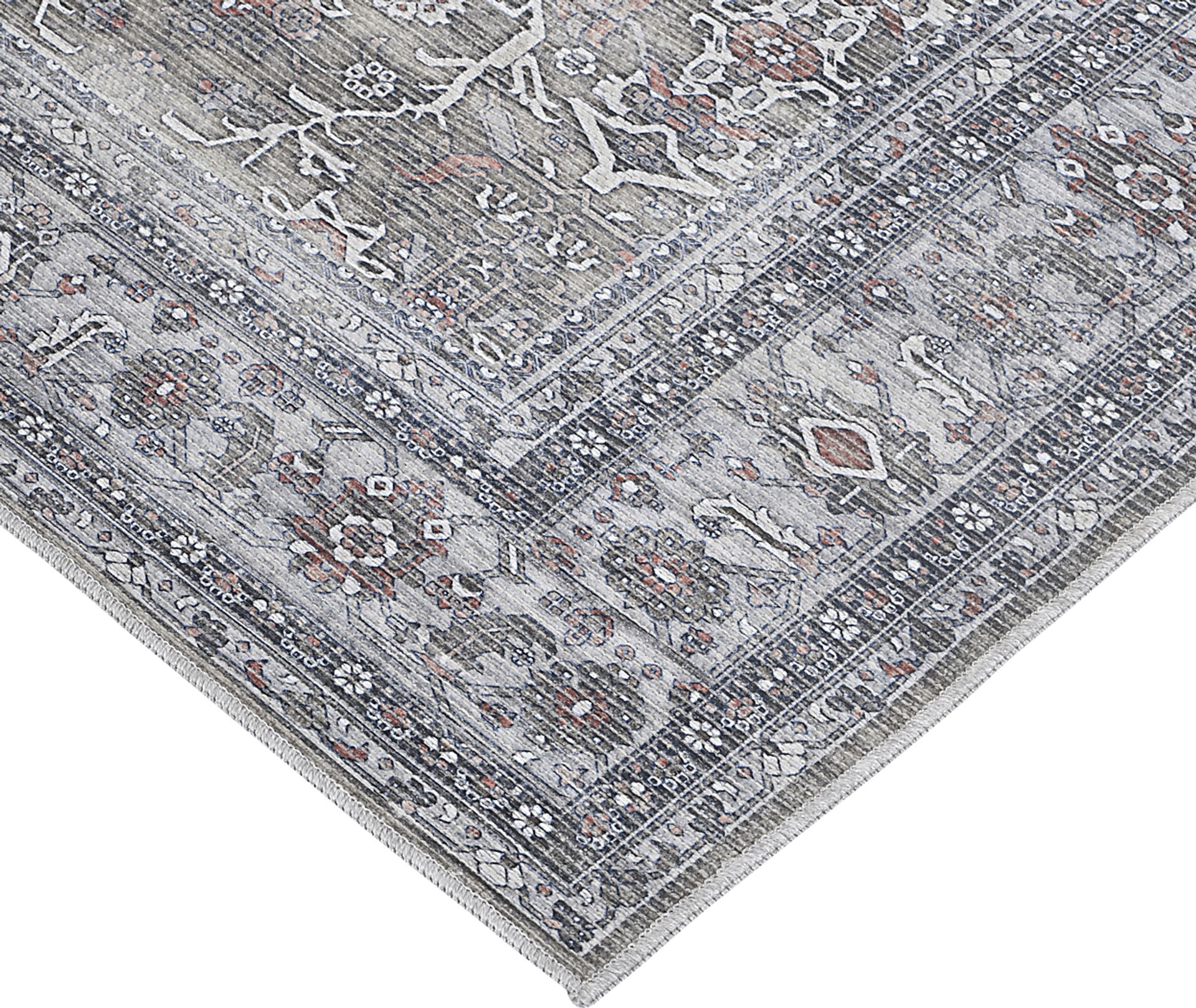 Arbelle Gray 2'7 x 10' Machine Washable Rug - Image 9