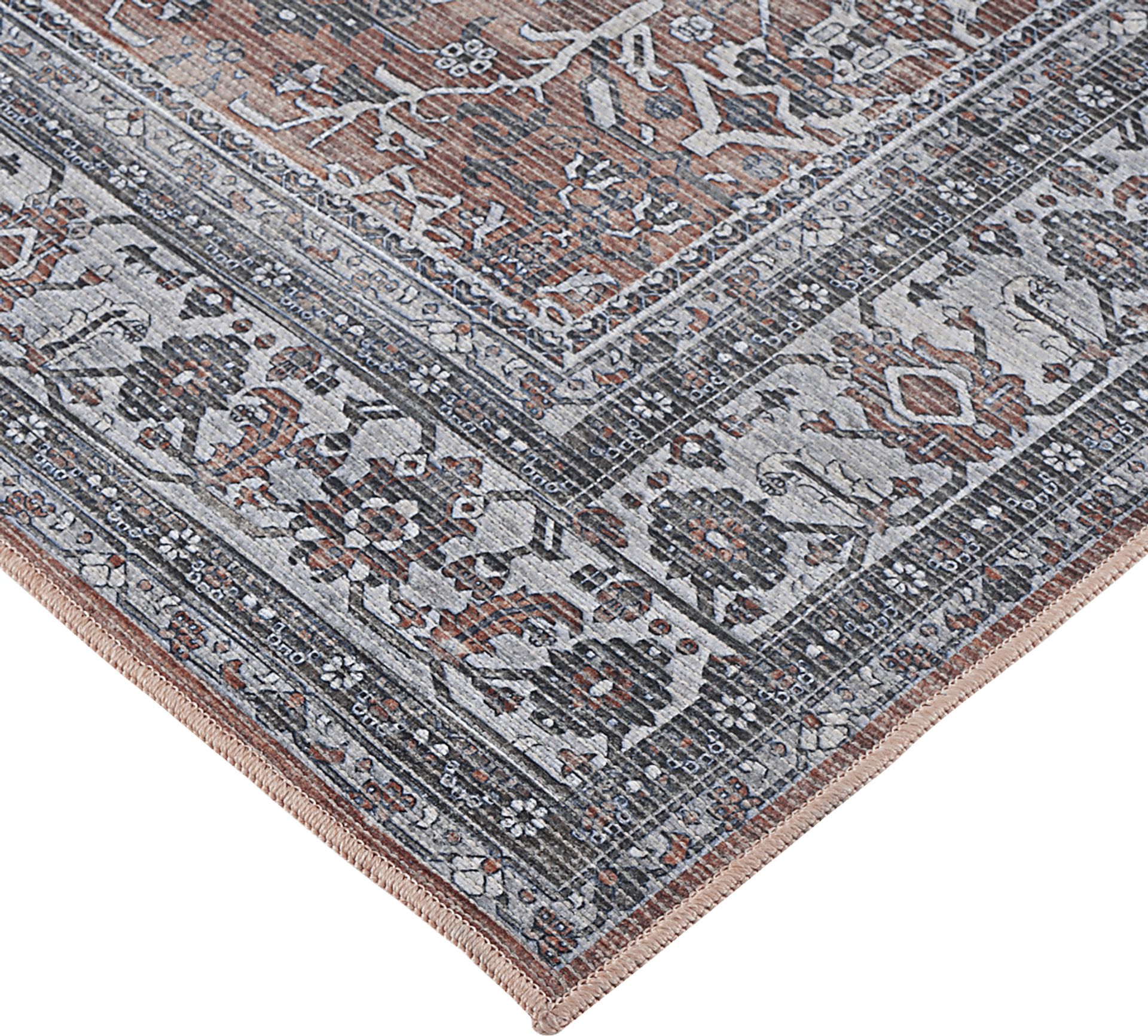 Arbelle Red 7'10 x 9'9 Machine Washable Rug - Image 3
