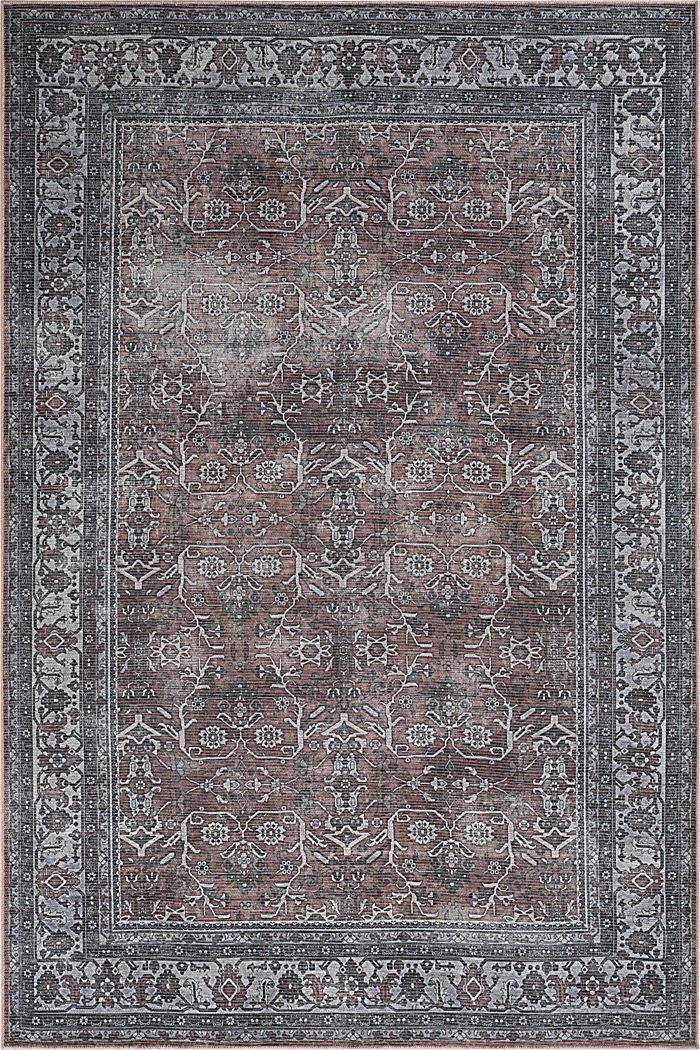 Arbelle Red 7'10 x 9'9 Machine Washable Rug