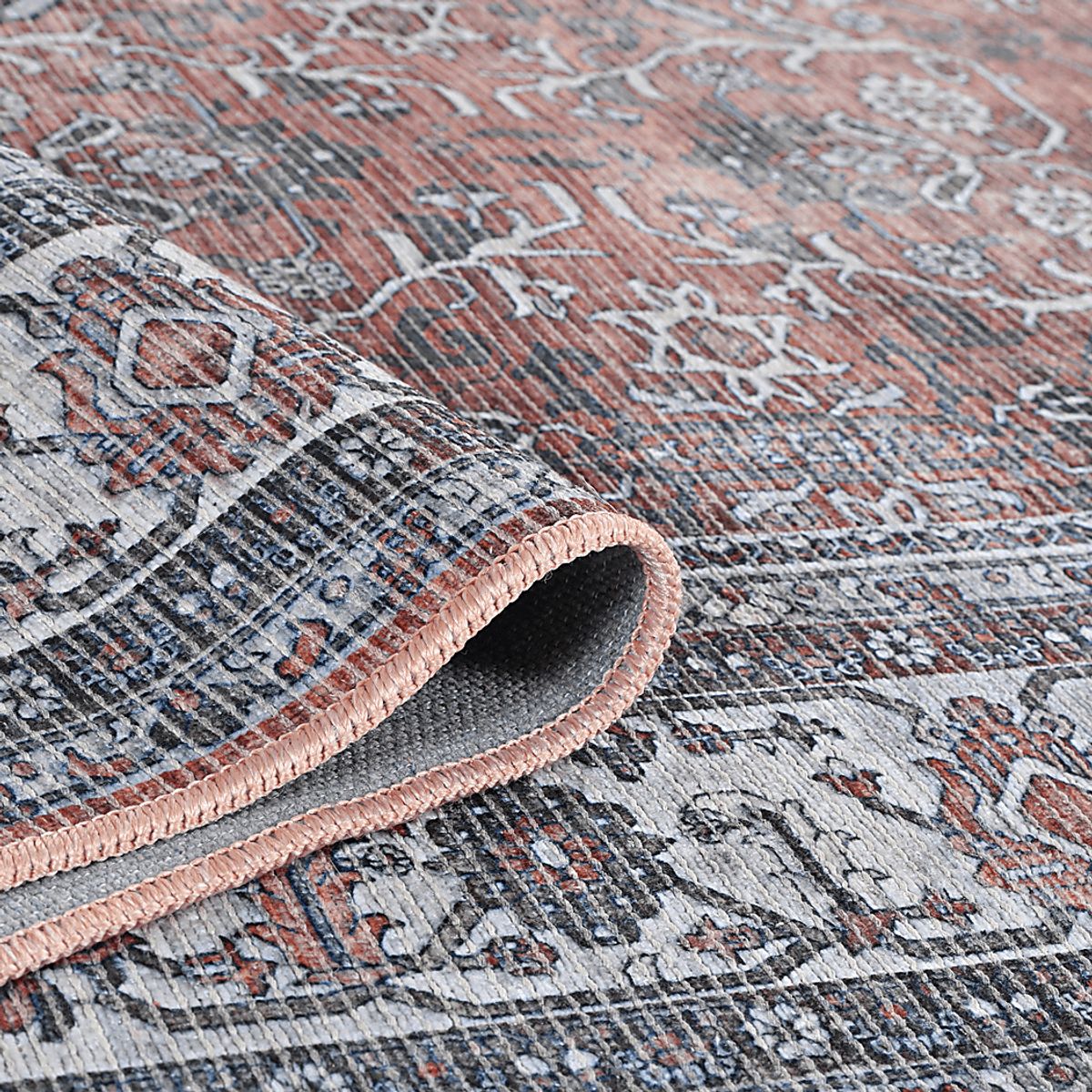Arbelle Red Polyester Fabric Rug | Rooms to Go