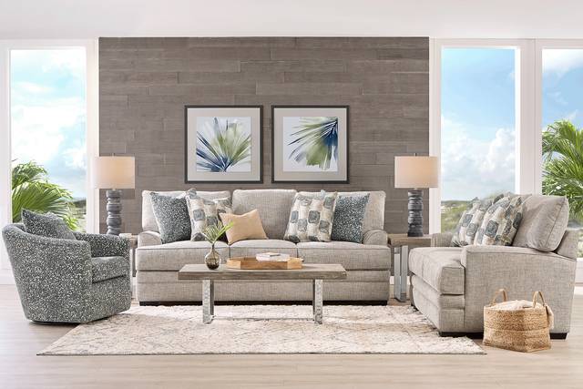 Arbour Hill Dove 8 Pc Living Room with Sleeper Sofa - Thumbnail - Image 1