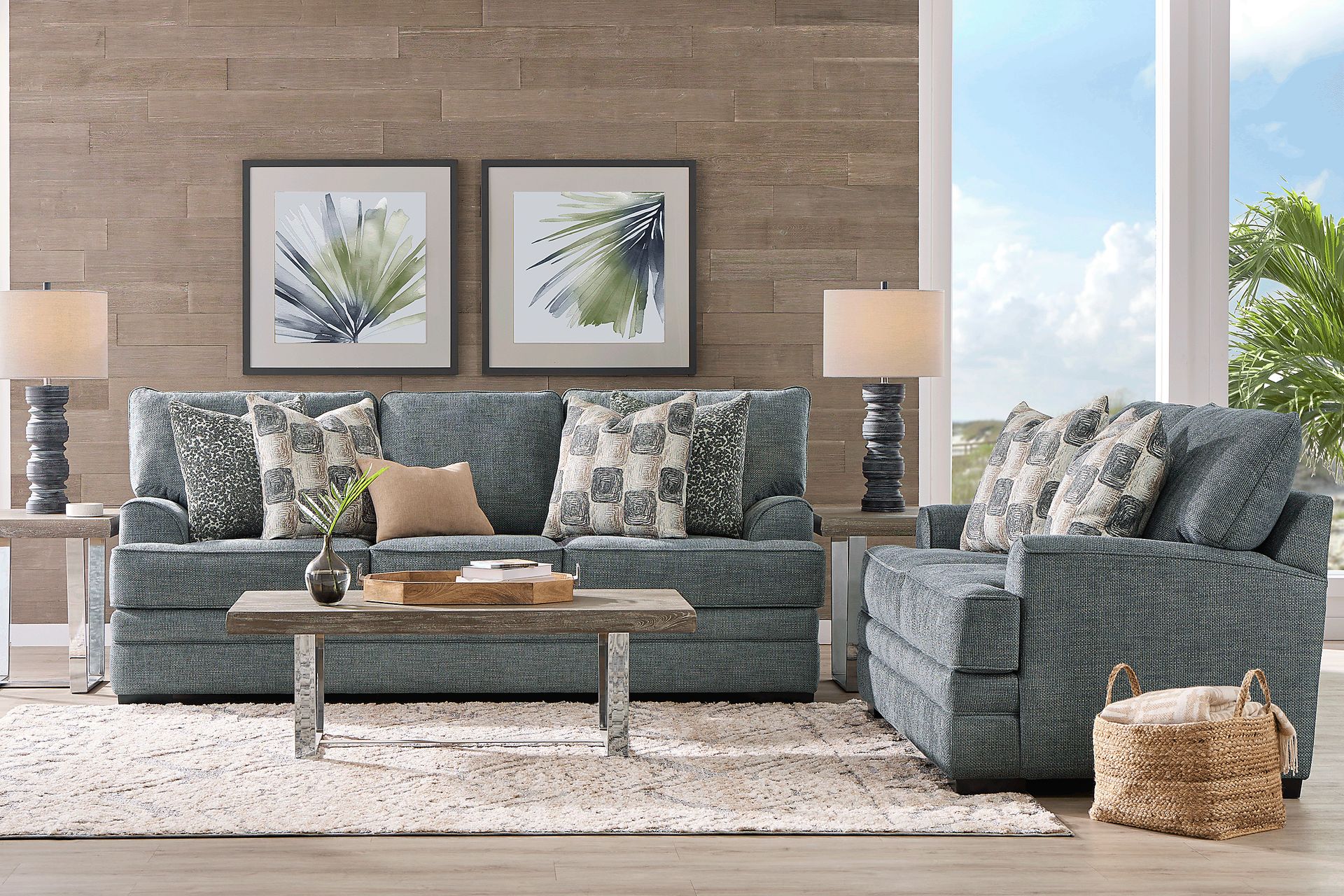 Arbour Hill Marine 7 Pc Living Room with Gel Foam Sleeper Sofa - Image 1
