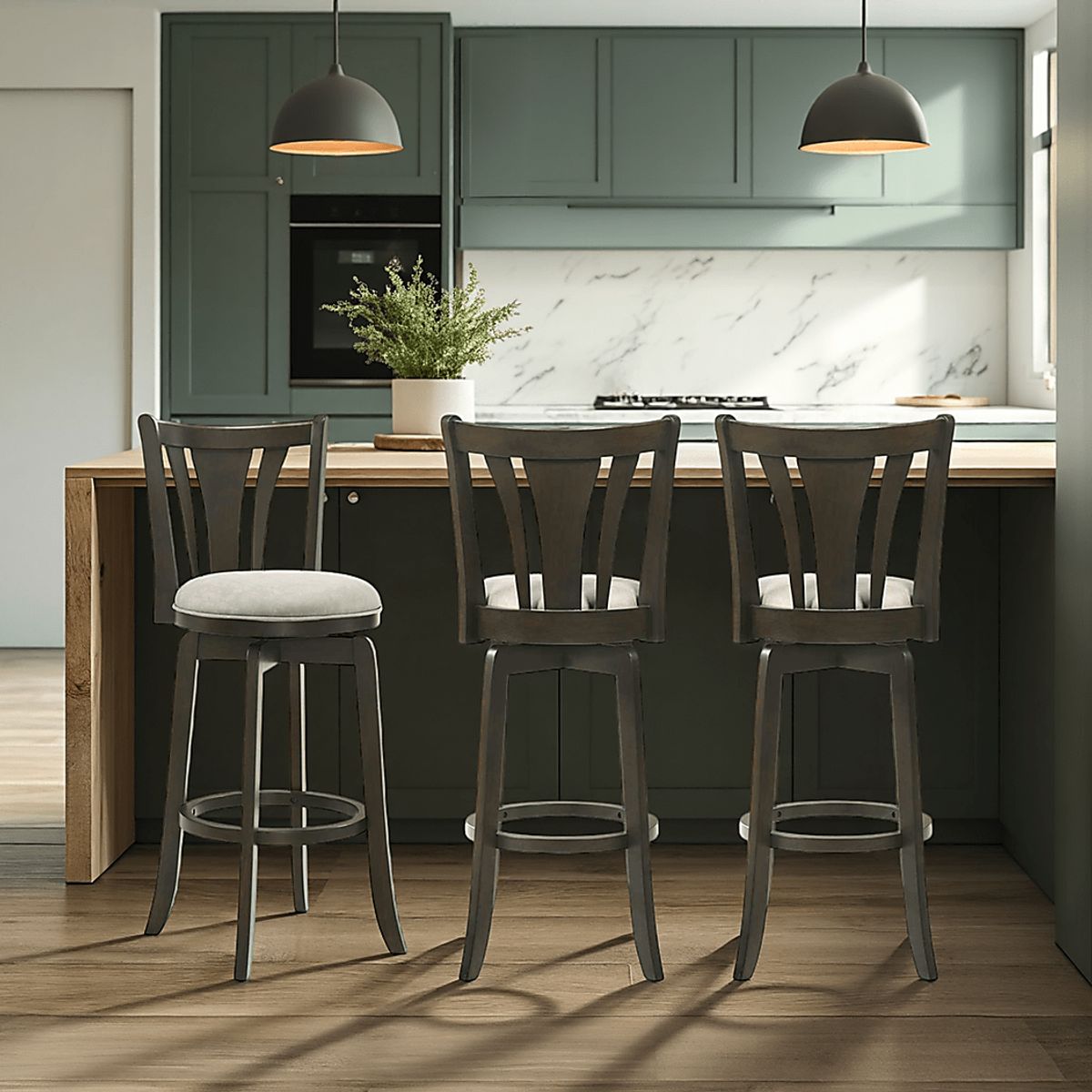 Arcanen II Dark Gray Polyester Fabric Counter Height Stool | Rooms to Go