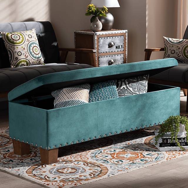 Arcanet Teal Storage Bench - Thumbnail - Image 4