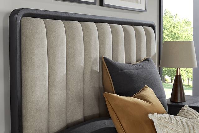 Archer Grove Black 5 Pc Queen Upholstered Bedroom - Thumbnail - Image 3