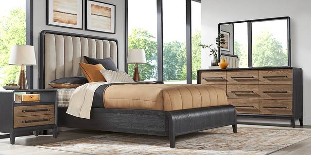 Archer Grove Black 3 Pc Queen Upholstered Bed - Thumbnail - Image 2