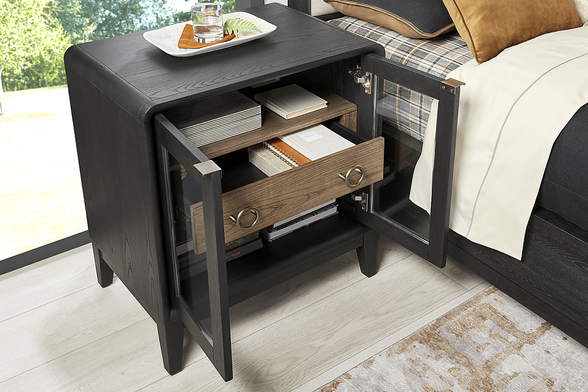 Archer Grove Black Nightstand - Image 2