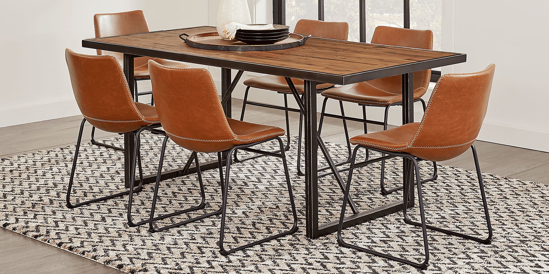 Archer Place Brown 5 Pc Dining Room with Brown Chairs - Image 1