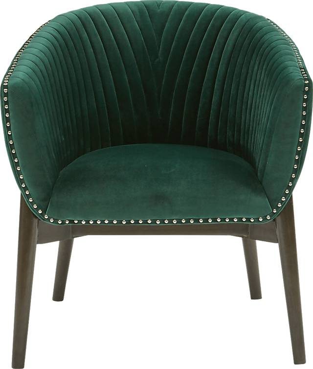 Archie Curve Green Accent Chair - Thumbnail - Image 3