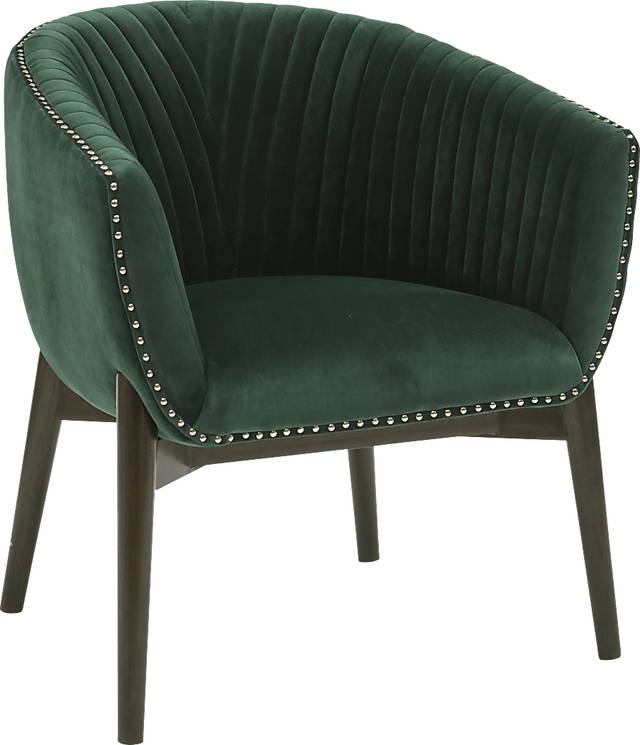 Archie Curve Green Accent Chair - Thumbnail - Image 1