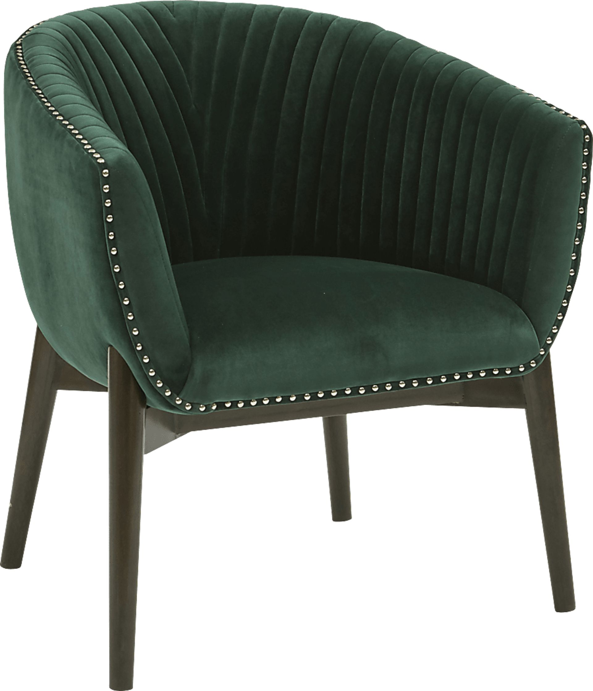 Archie Curve Green Accent Chair - Image 1