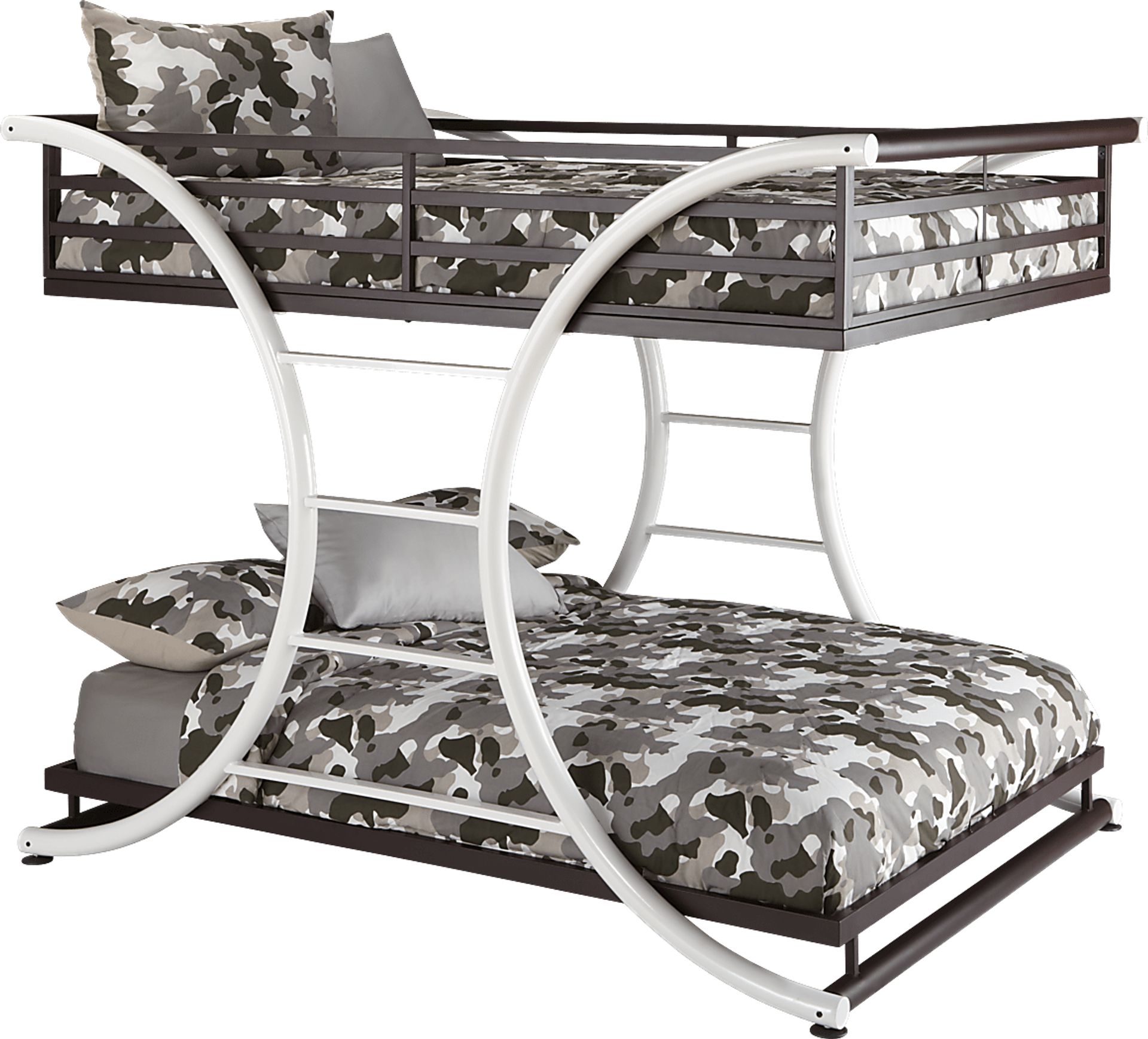 Archway Brown/White 3 Pc Full/Full Bunk Bed - Image 1