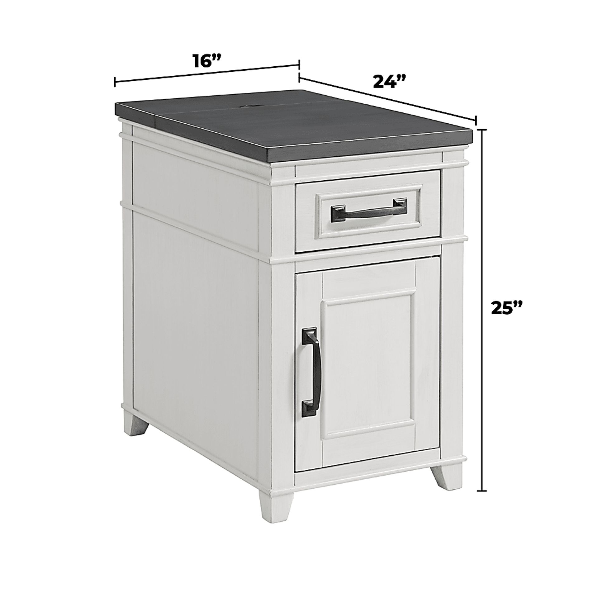 Ardath White Chairside Table - Image 13