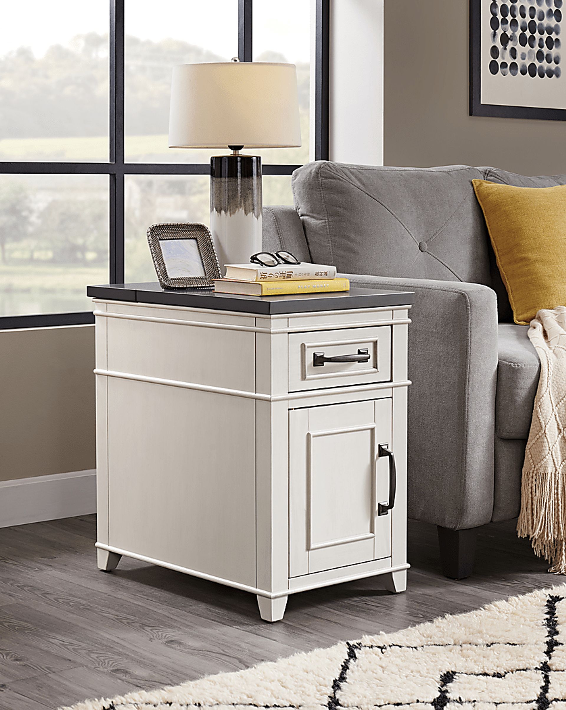 Ardath White Chairside Table - Image 2