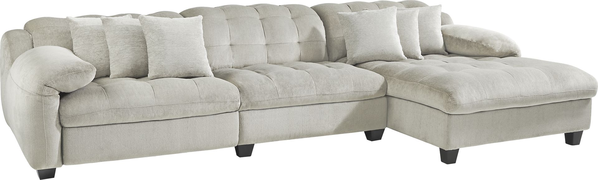 Ardelia Lane Light Gray 3 Pc Dual Power Reclining Sectional - Image 1