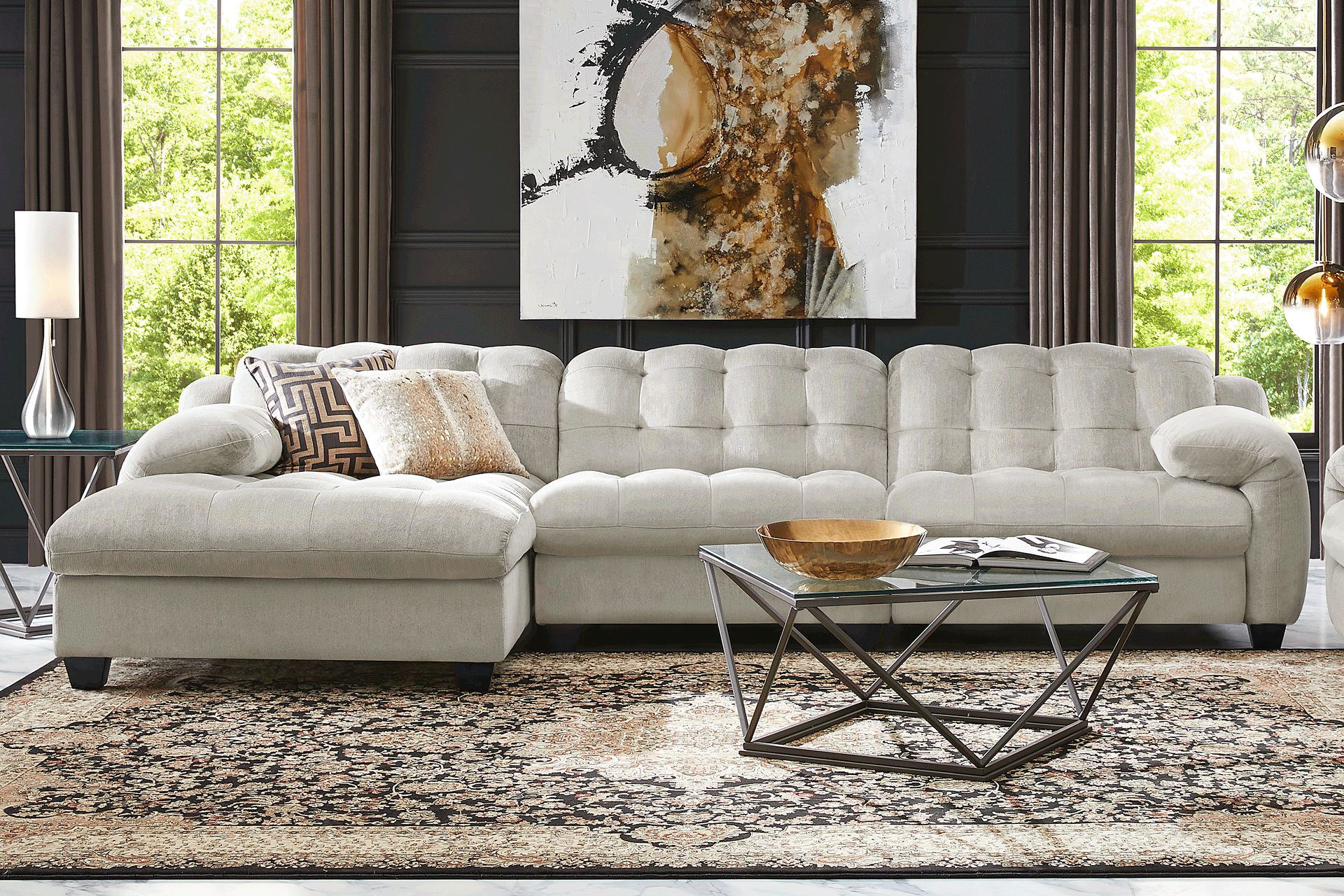 Ardelia Lane Light Gray 6 Pc Dual Power Reclining Sectional Living Room - Image 1
