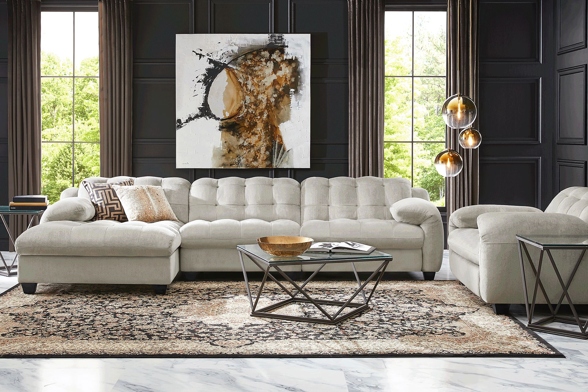 Ardelia Lane Light Gray 6 Pc Dual Power Reclining Sectional Living Room - Image 1