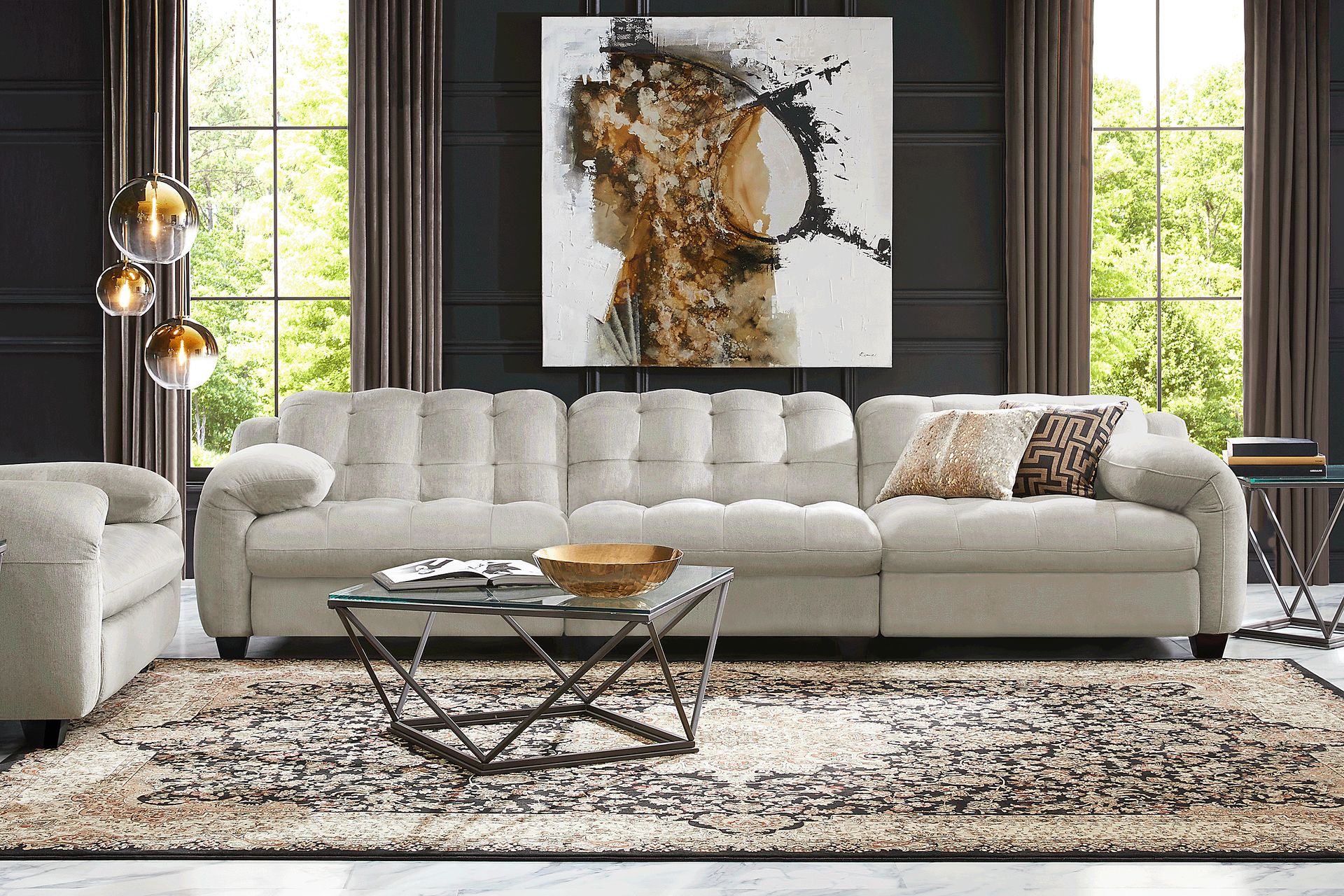 Ardelia Lane Light Gray 6 Pc Dual Power Reclining Sectional Living Room - Image 1