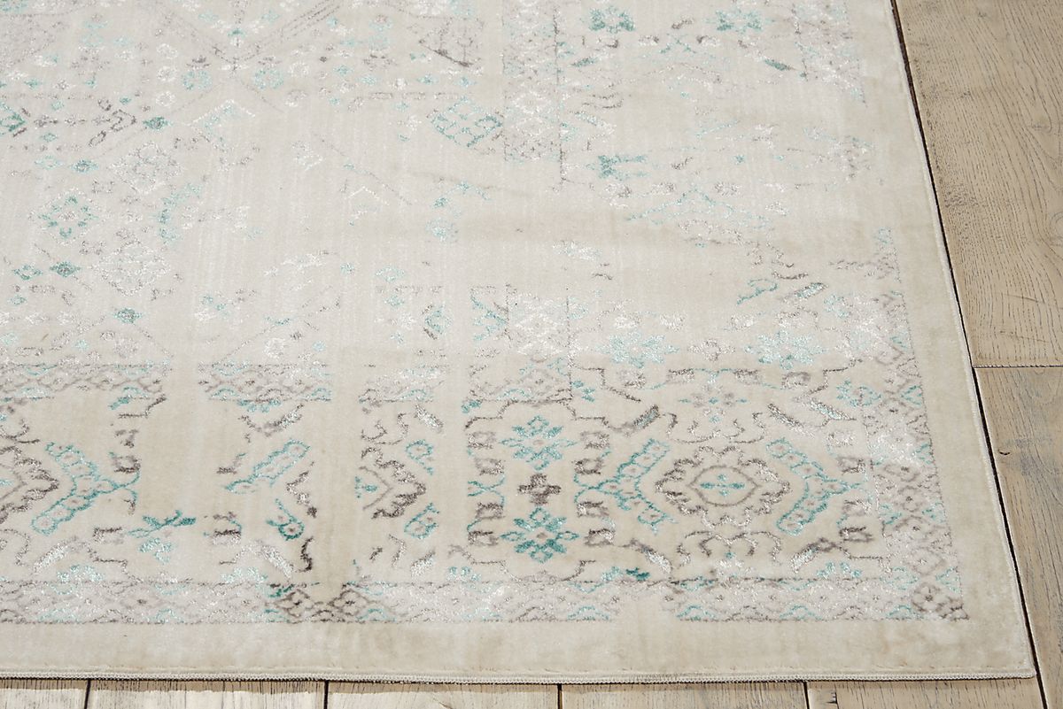 Ardella White Polyester Fabric Rug | Rooms to Go