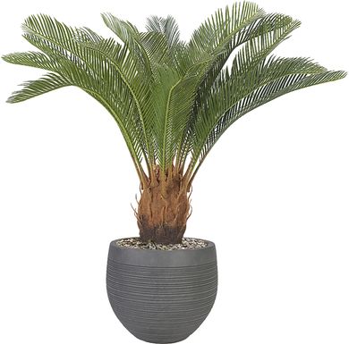Ardena 40 in. UV Artificial Palm in Gray Planter
