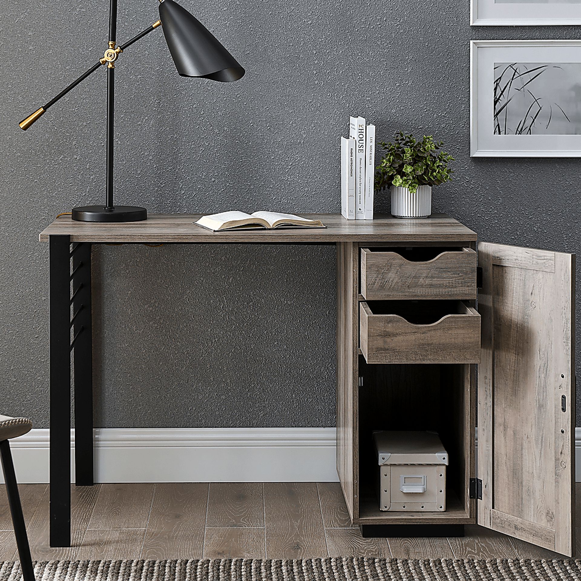 Ardeno Gray Storage Desk - Image 4