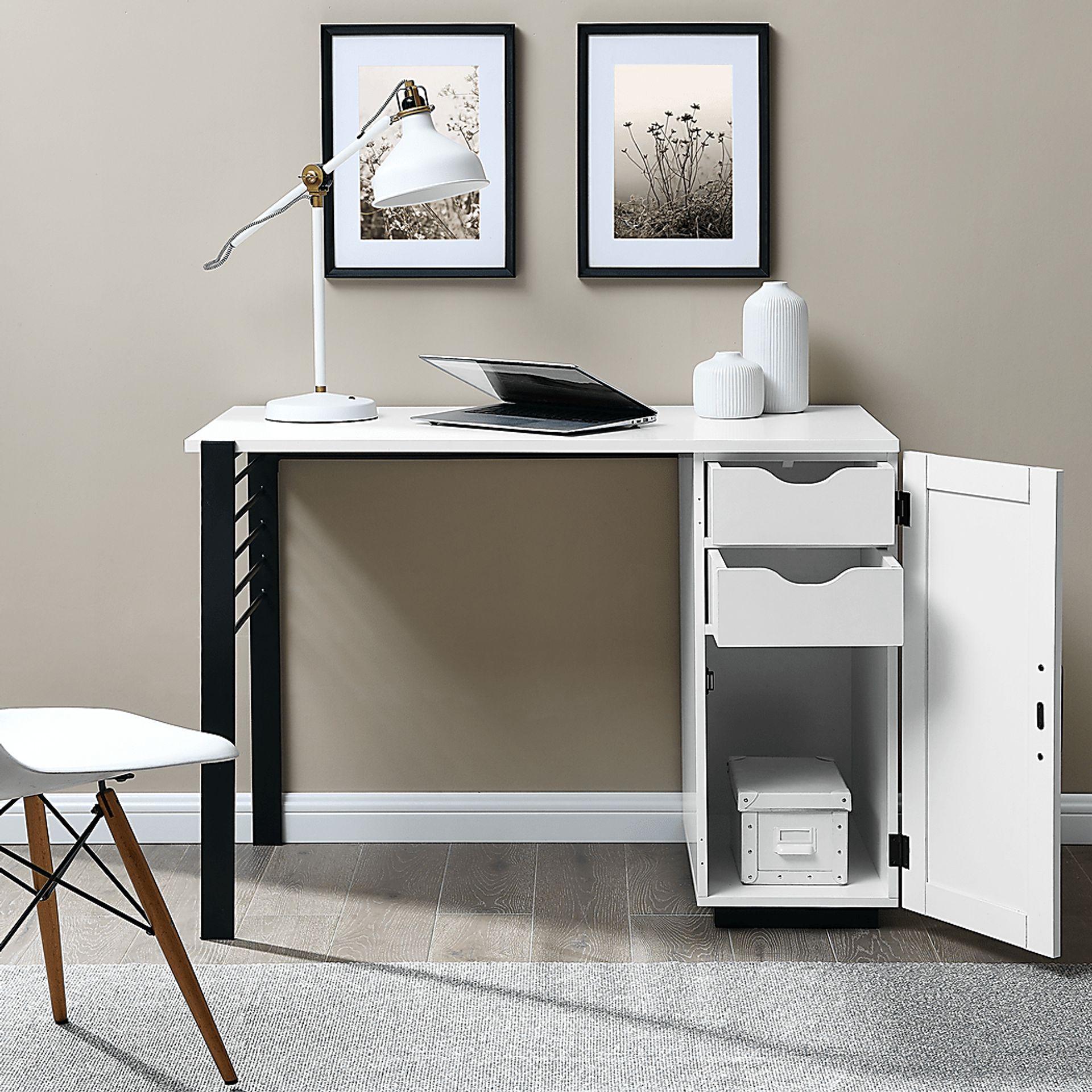 Ardeno White Storage Desk - Image 4