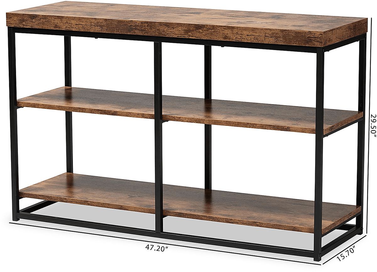 Ardola Walnut Dark Wood Console Table | Rooms to Go