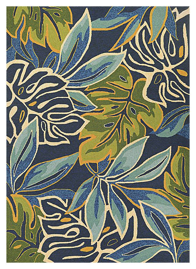 Areca Palms Blue 8' x 11' Indoor/Outdoor Rug - Thumbnail - Image 1