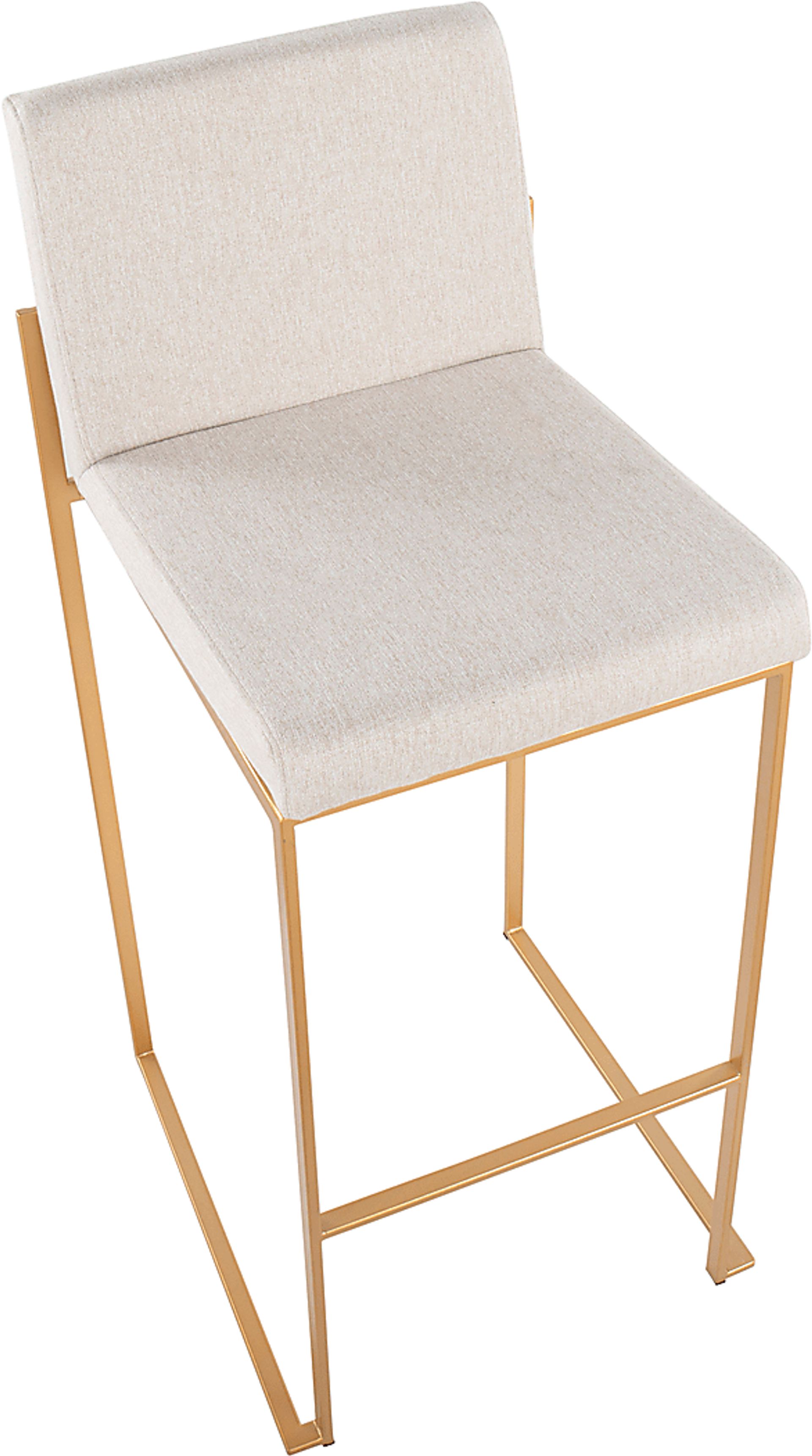 Arelane I Beige Barstool, Set of 2 - Image 4