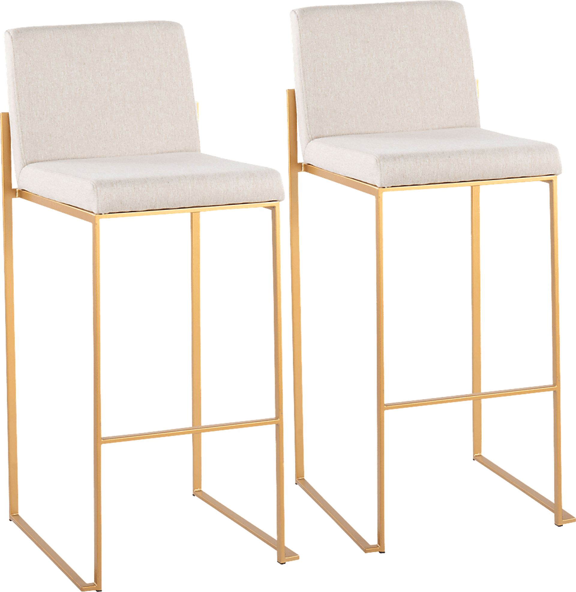 Arelane I Beige Barstool, Set of 2 - Image 1