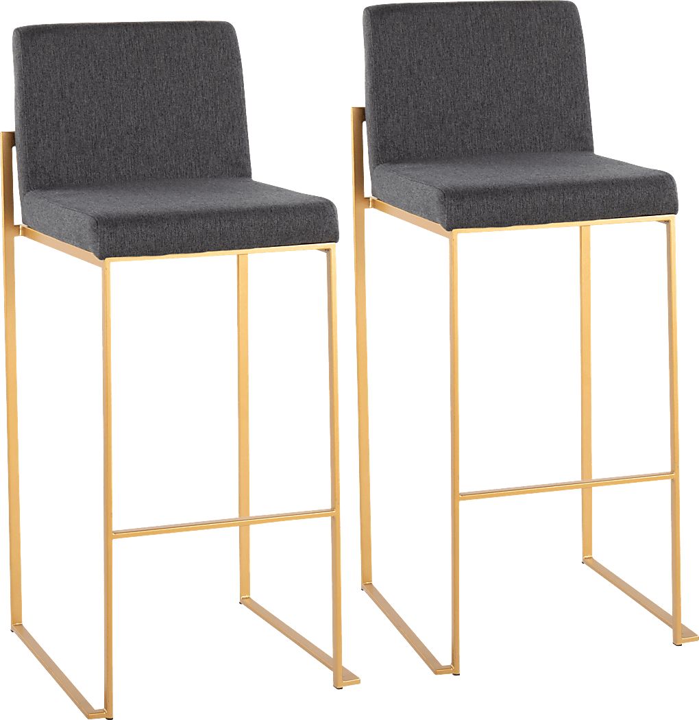 Arelane I Charcoal Barstool, Set of 2