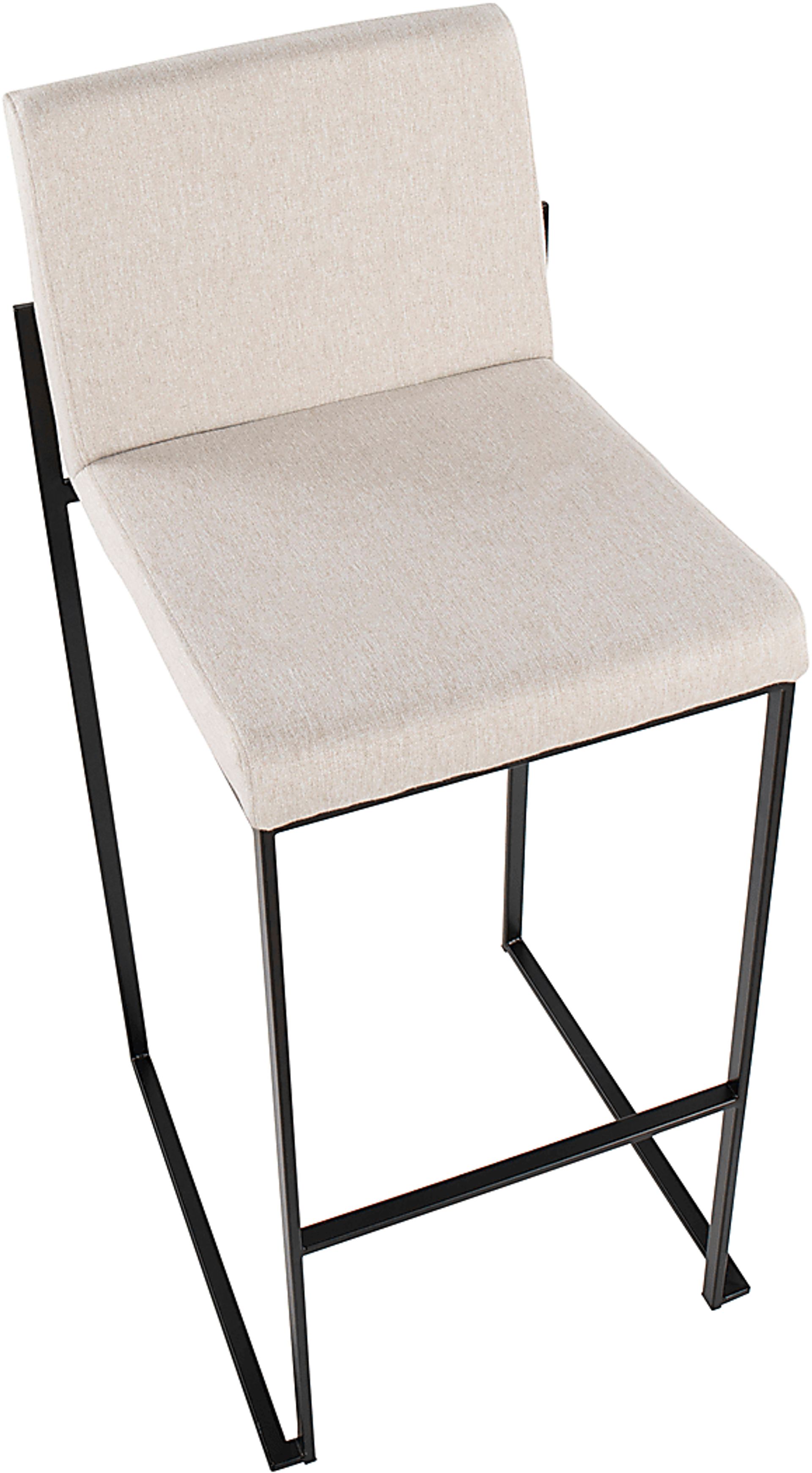 Arelane II Beige Barstool, Set of 2 - Image 4