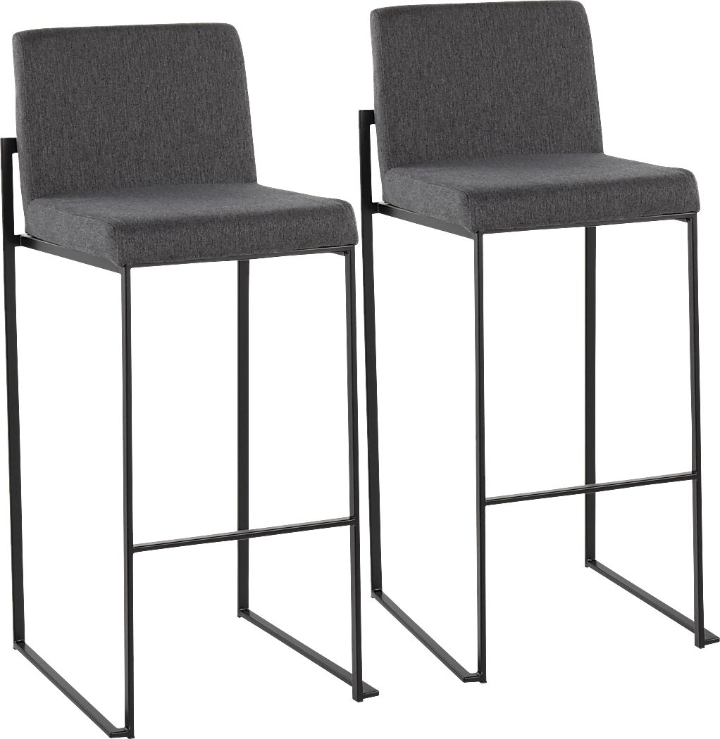 Arelane II Charcoal Barstool, Set of 2