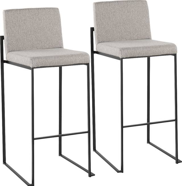 Arelane II Gray Barstool, Set of 2 - Thumbnail - Image 1