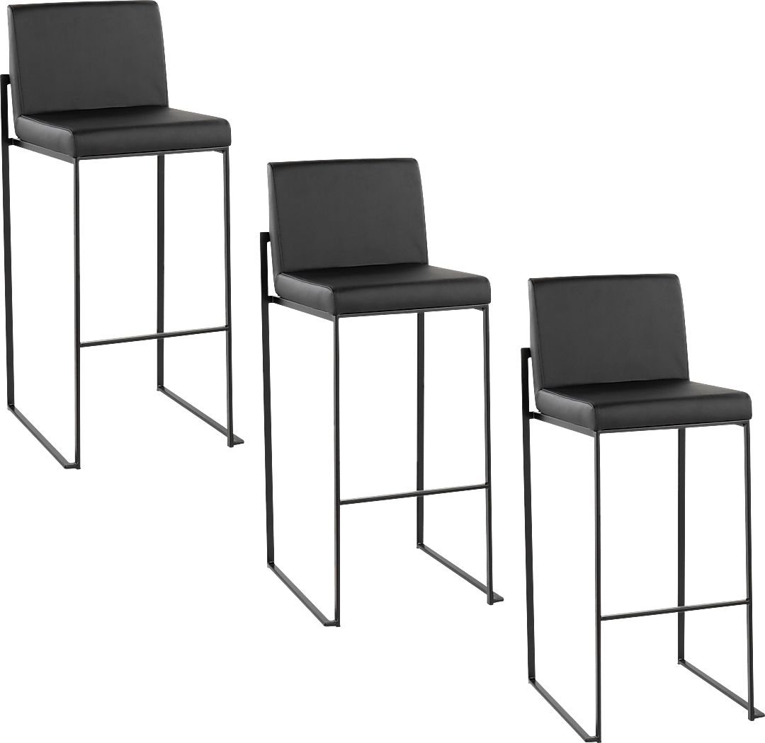 Arelane III Black Barstool, Set of 3