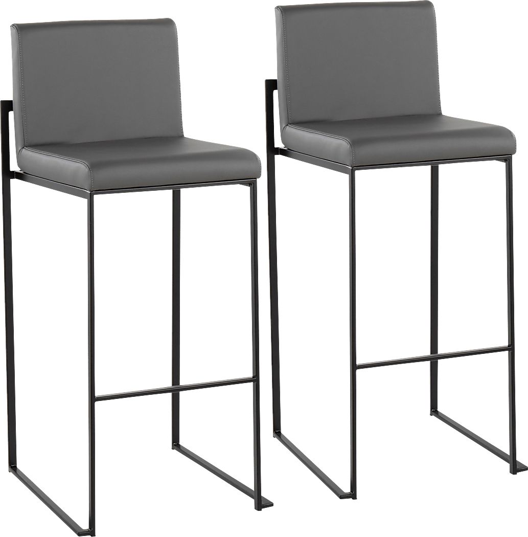 Arelane III Dark Gray Barstool, Set of 2