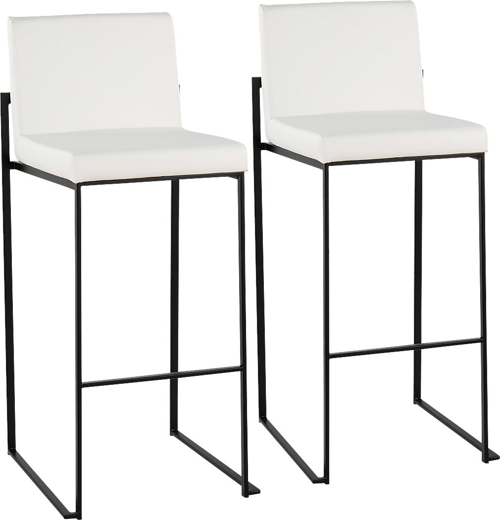 Arelane III White Barstool, Set of 2