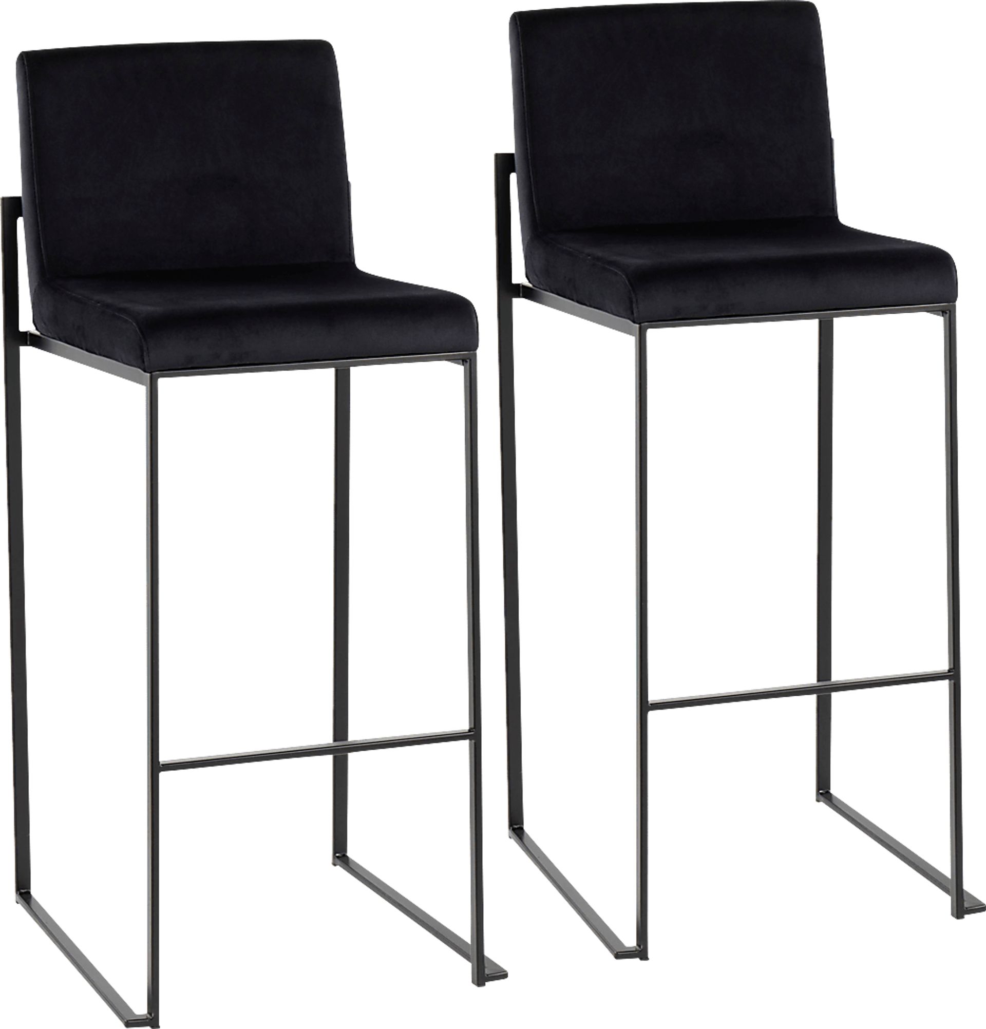 Arelane IV Black Barstool, Set of 2 - Image 1