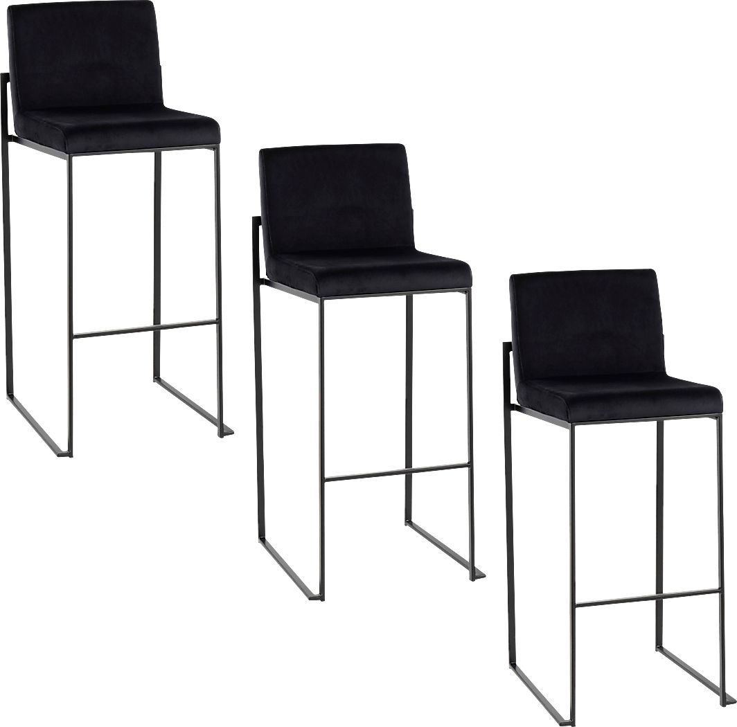 Arelane IV Black Barstool, Set of 3
