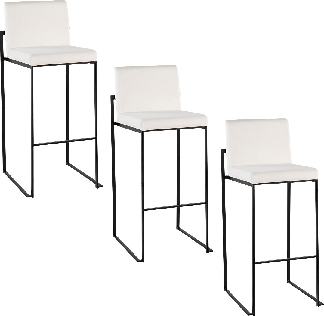 Arelane IV White Barstool, Set of 3