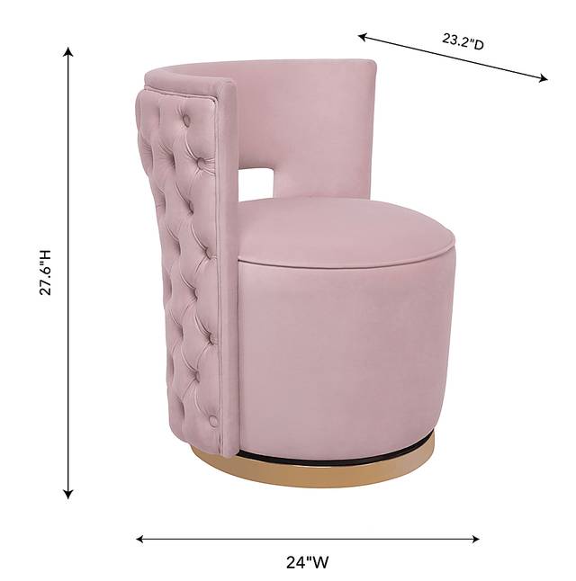 Arelia Lynn Blush Accent Chair - Thumbnail - Image 6