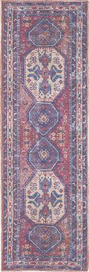 Arella Lynn Red/Navy 2' x 6' Runner Rug